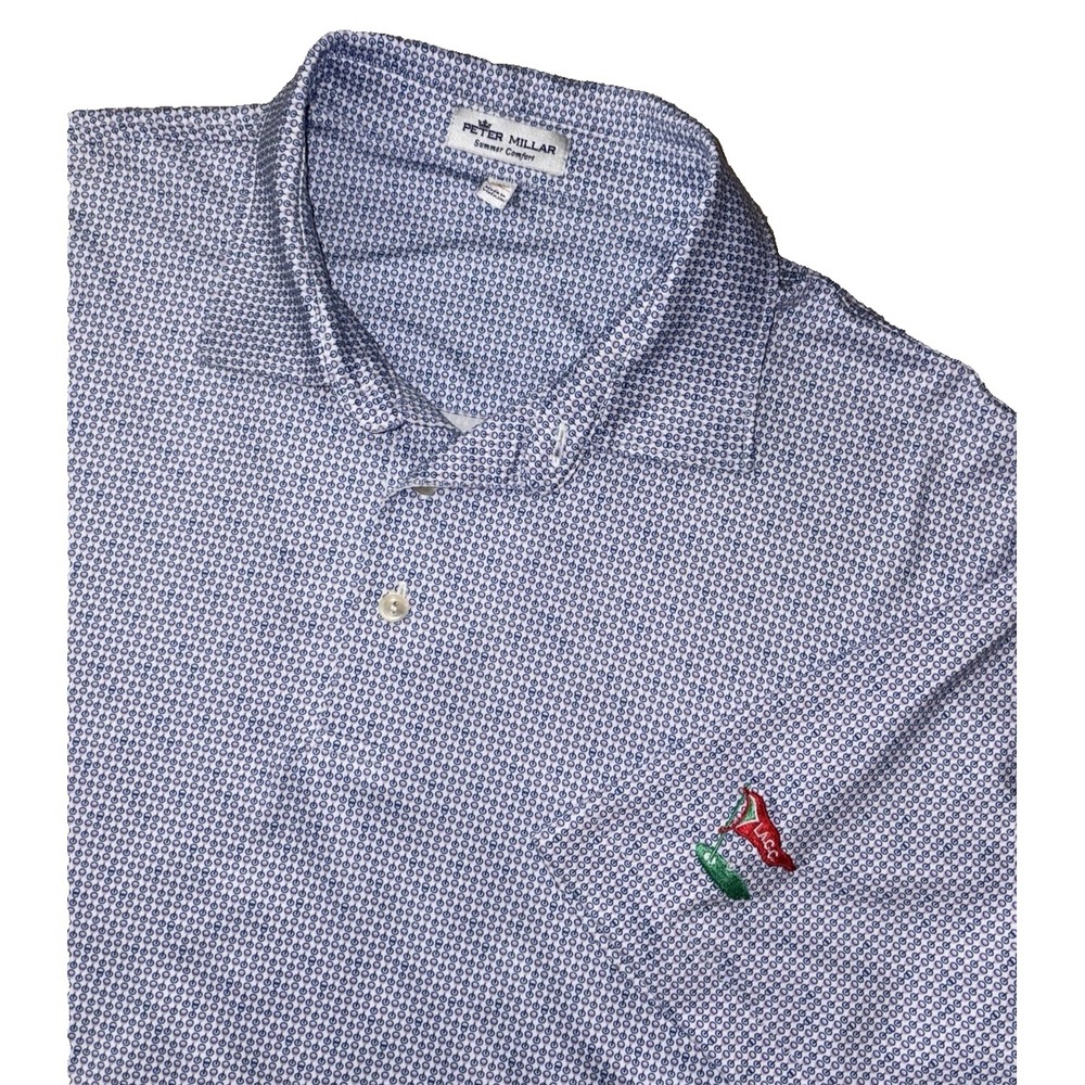 NEW Peter Millar Summer Comfort LACC Performance Polo Shirt AOP Men's L MS21EK32
